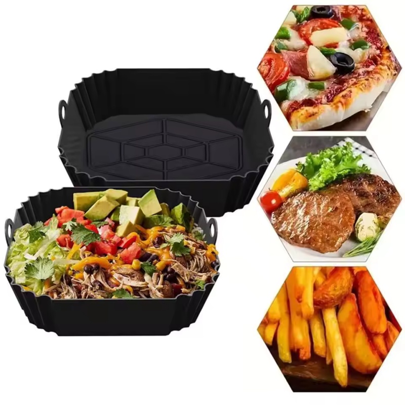 Air Fryer Silicone Pot Liner - 실리콘 에어프라이어 냄비 트레이 1개(손잡이 포함),