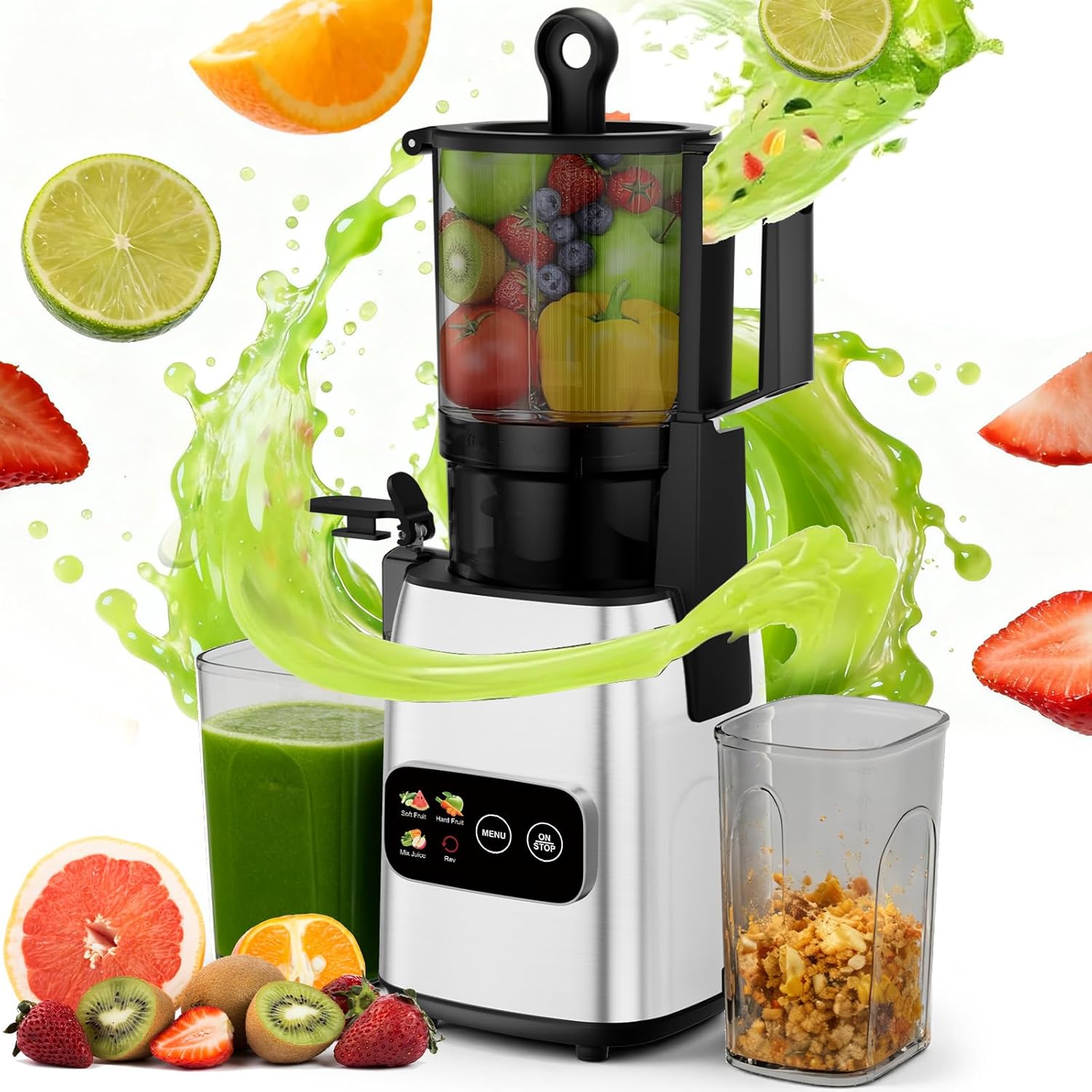 Electric Slow Juicer Cold Press - 저속 압착 콜드프레스 착즙기, 300W, 5.4인치