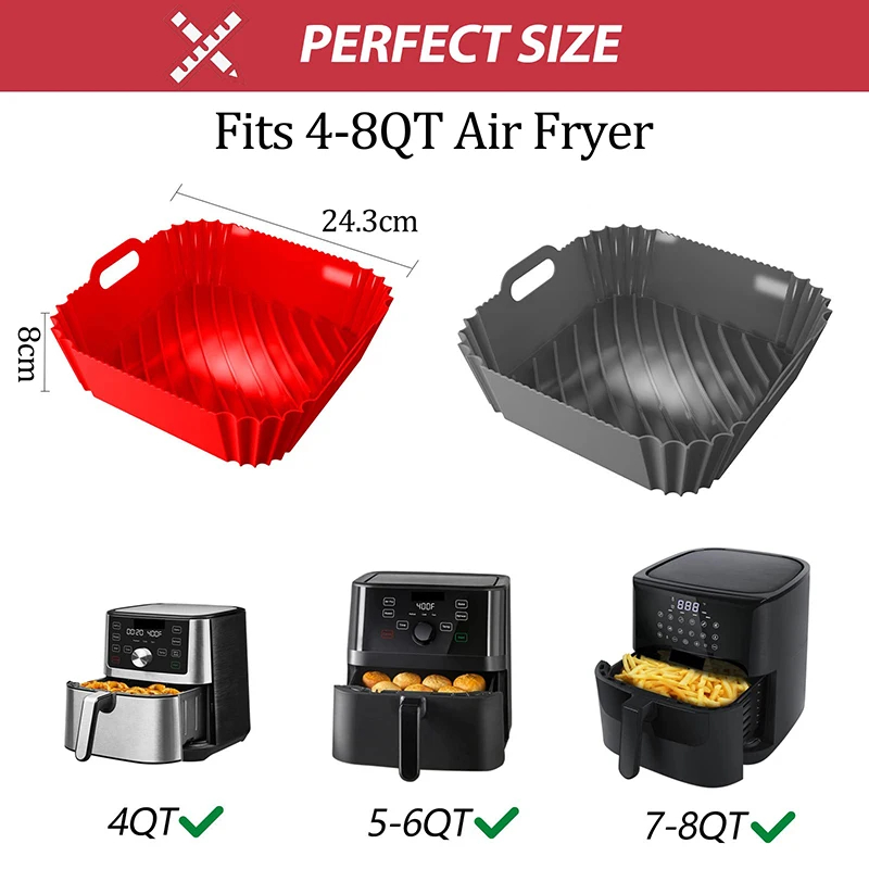 대형 에어 프라이어 실리콘 바구니 트레이 냄비 광장 비 - Air Fryer Silicone Pot Liner 리뷰 및 가격