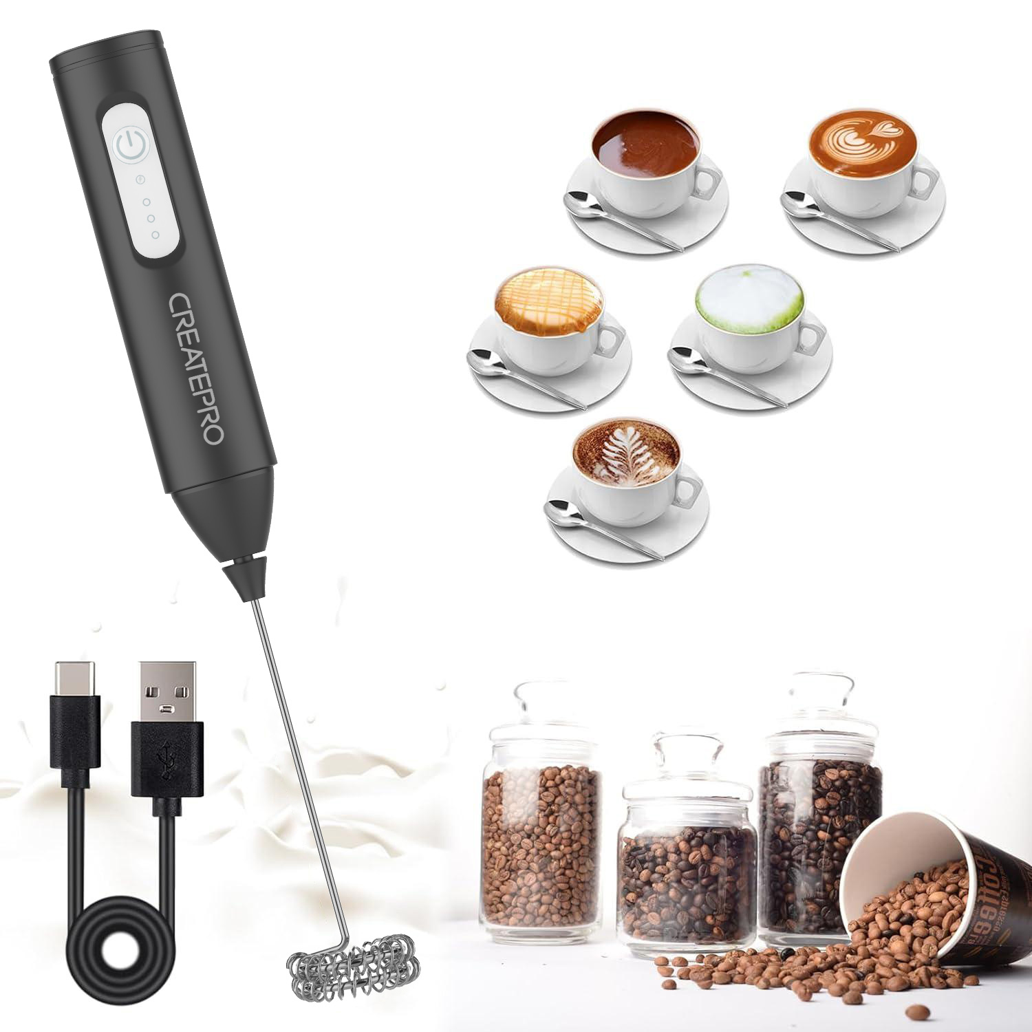 충전식 우유 거품기 자동 핸드헬드 폼 메이커 전기 우유 - Electric Milk Frother Handheld 리뷰 및 가격