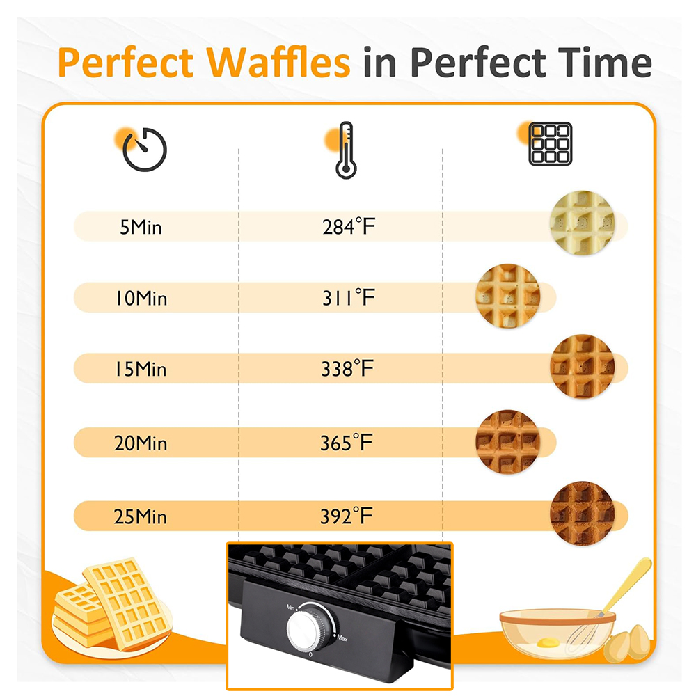 4 슬라이스 벨기에 와플 메이커 1500W 이중 가열  - Mini Waffle Maker Machine 리뷰 및 가격