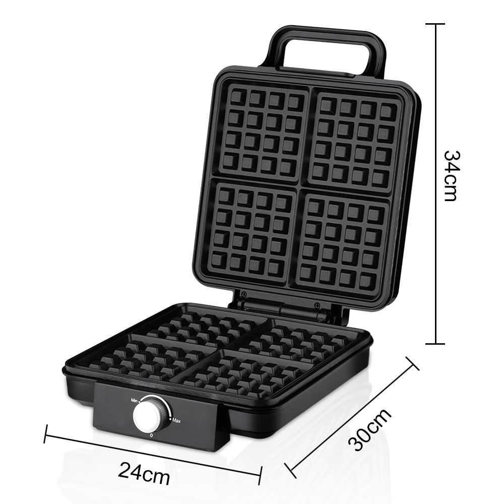 4 슬라이스 벨기에 와플 메이커 1500W 이중 가열  - Mini Waffle Maker Machine 리뷰 및 가격