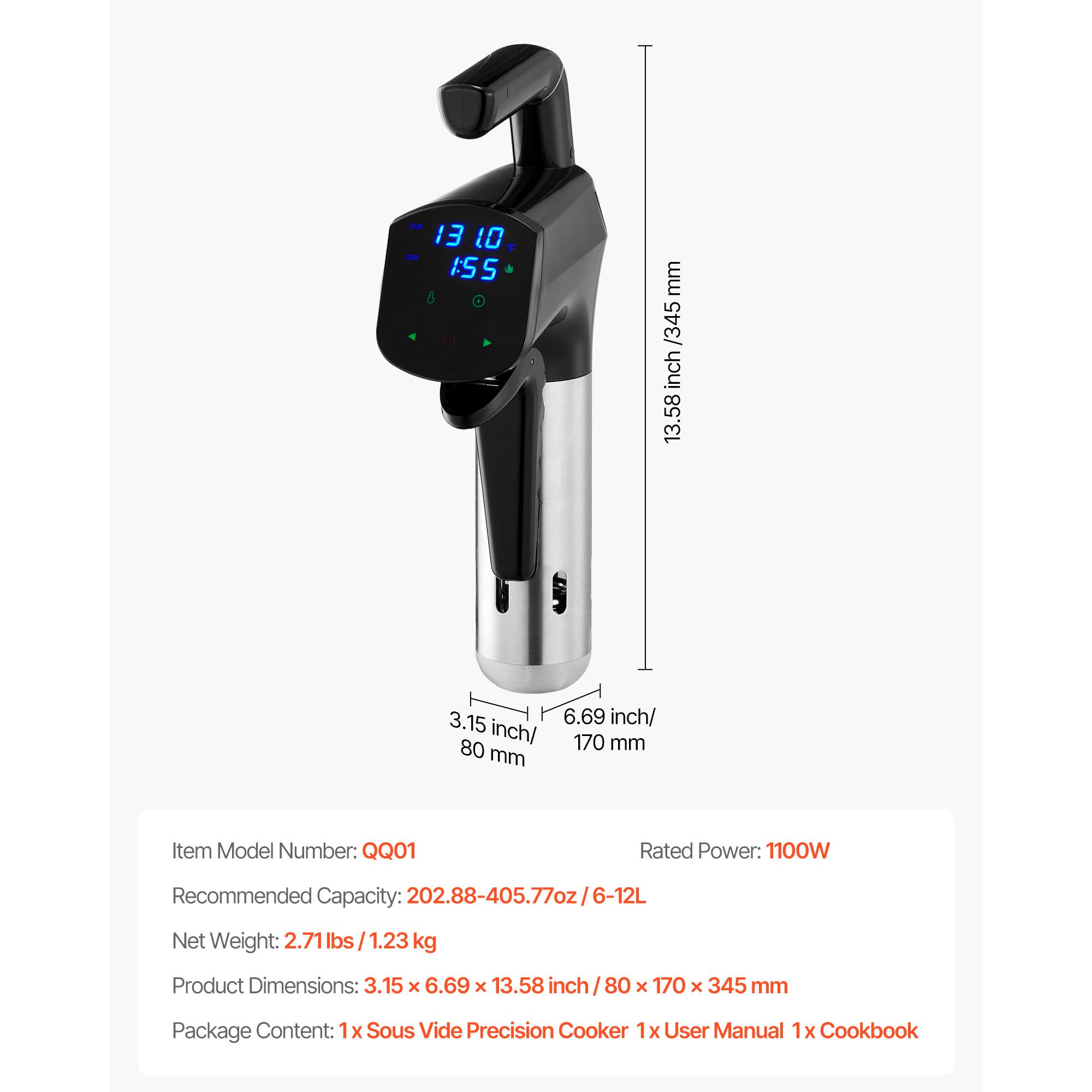 수비드 정밀 조리기, 1100W 수비드 조리기, LED - Digital Sous Vide Precision Cooker 리뷰 및 가격