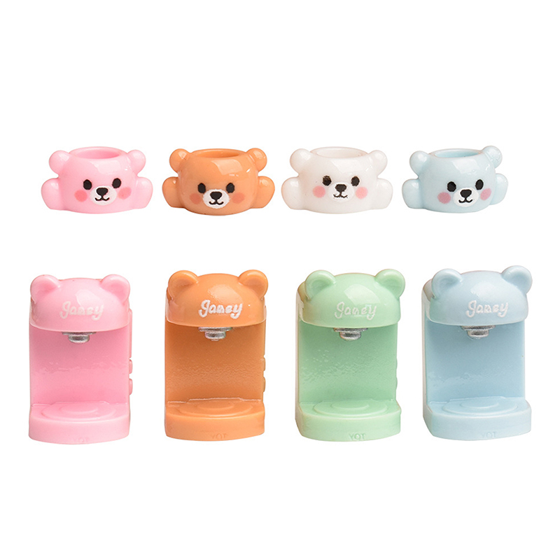 4세트 레진 인형집 미니어처 작은 곰 컵 세트 커피 머 - Home Appliances 리뷰 및 가격