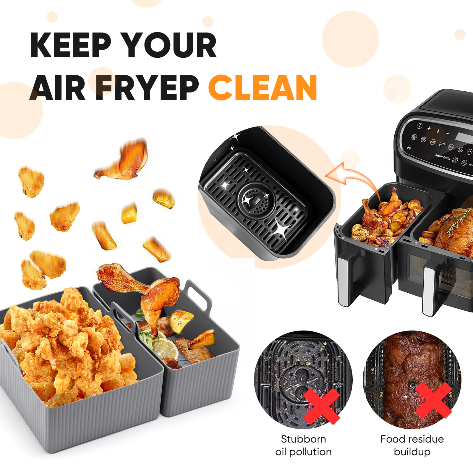2pcs 세트 실리콘 에어 프라이어 매트 에어 프라이어 - Air Fryer Silicone Pot Liner 리뷰 및 가격